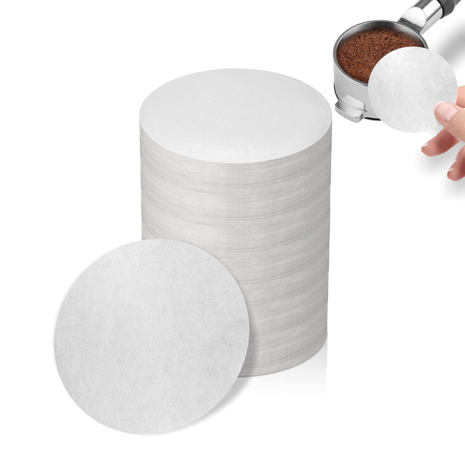 1000 Pcs Coffee Paper Filter for Espresso Coffee Maker, 53 mm Unbleached Espresso Filter Puck Screen Portafilter Paper Compatible with Breville Barista, Ninja ES601 & ES701