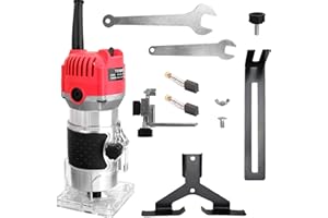 NamYoprce Wood Router,110V 800W 30000R/MIN Palm Router Electric Hand Trimmer Wood Router 1/4" Collets Woodworking Tool Lamina