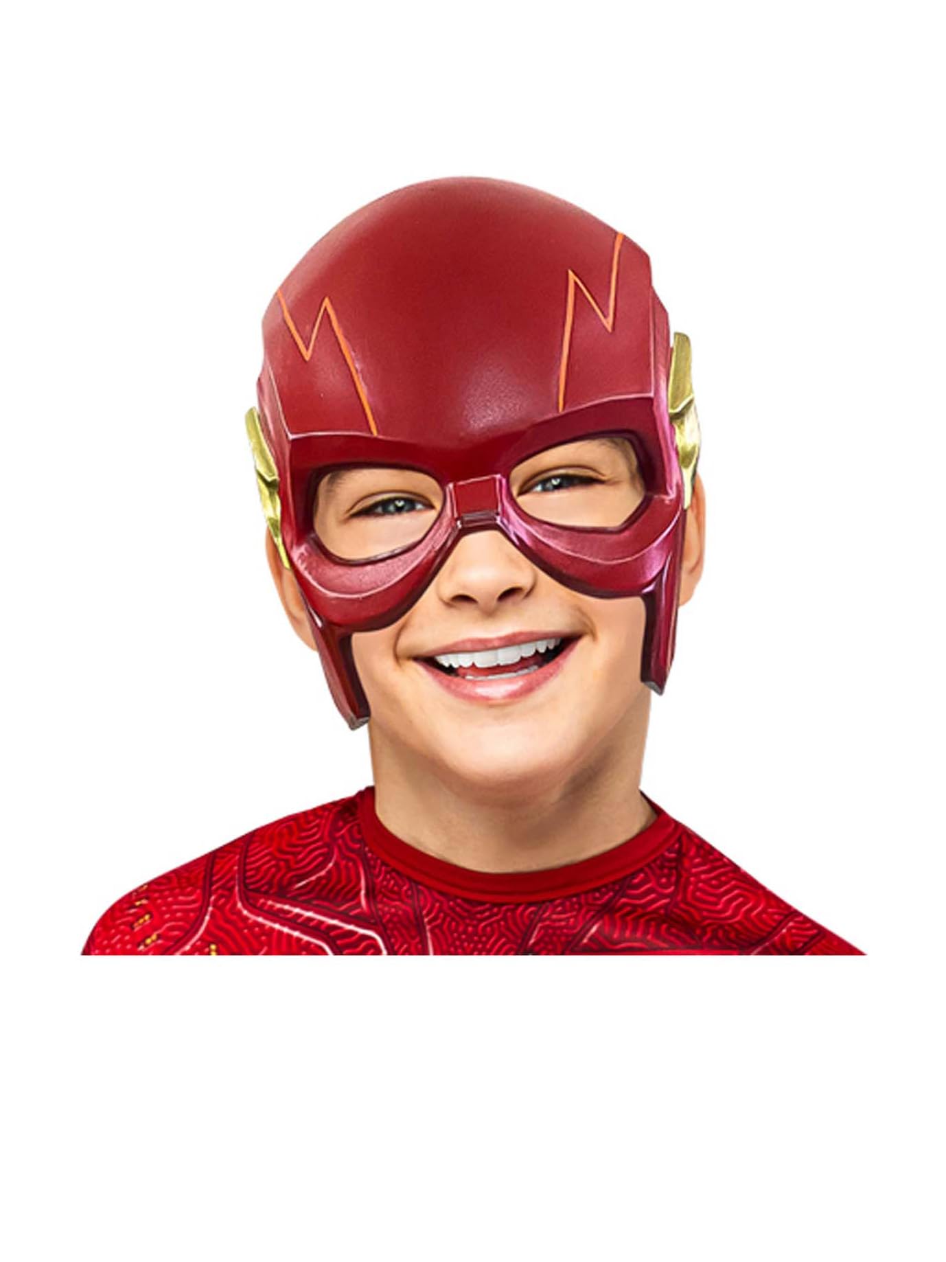 Rubies Official Child's DC The Flash Movie Flash Plastic Half-Mask, One Size, Red Halloween