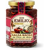 DON EMILIO Salsa Macha Extra Hot Sauce | Authentic Mexican Chili Crisp with Hot Chili, Red Pepper&amp; | Crunchy Chili Oil | Spicy Gourmet Sauce | Vegan, Keto &amp; Non-GMO | 9 oz (1 unit)