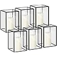 Amazon.com: Set of 6 Glass Hurricane Candle Holder Rectangular Candle ...