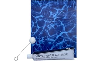 Poolzilla All-in-One Vinyl Repair Kit - Swimming Pool Liner Repair - (1) 9’’ x 10’’ Patch in Blue Diffusion, 2 fl oz Vinyl Adhesive, (1) Dauber Applicator