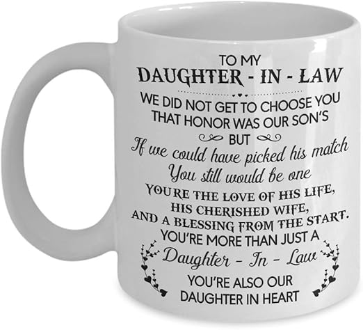 to my daughter in law coffee mug