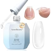 AzureBeauty Clear Builder Gel for Nails 18ml 7-in-1 UV LED Strengthener | Self-leveling texture, beginner friendly; multi-use for apex, extension, overlay, rhinestones; Base &amp; top coat required