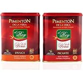 Artisan Spanish smoked paprika, Pimenton from La Vera region. Hot and Sweet. Set of 2 tins.