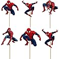 Ziyziiy 24PCS Spiderman Cupcake Toppers Spiderman Cake Toppers Spiderman. Happy Birthday Party Supplies Pet Cake Decorations 