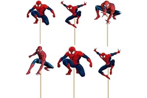 ZIYZIIY 24PCS Spiderman Cupcake Toppers Spiderman Cake Toppers Spiderman. Happy Birthday Party Supplies Pet Cake Decorations for Spiderman fans, Kids Birthday Party