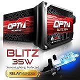 OPT7® Blitz HID Xenon Conversion Kit w/ Relay Harness & Capacitors - 2 Year Warranty - H13 Hi-Lo (10000K, Deep Blue)