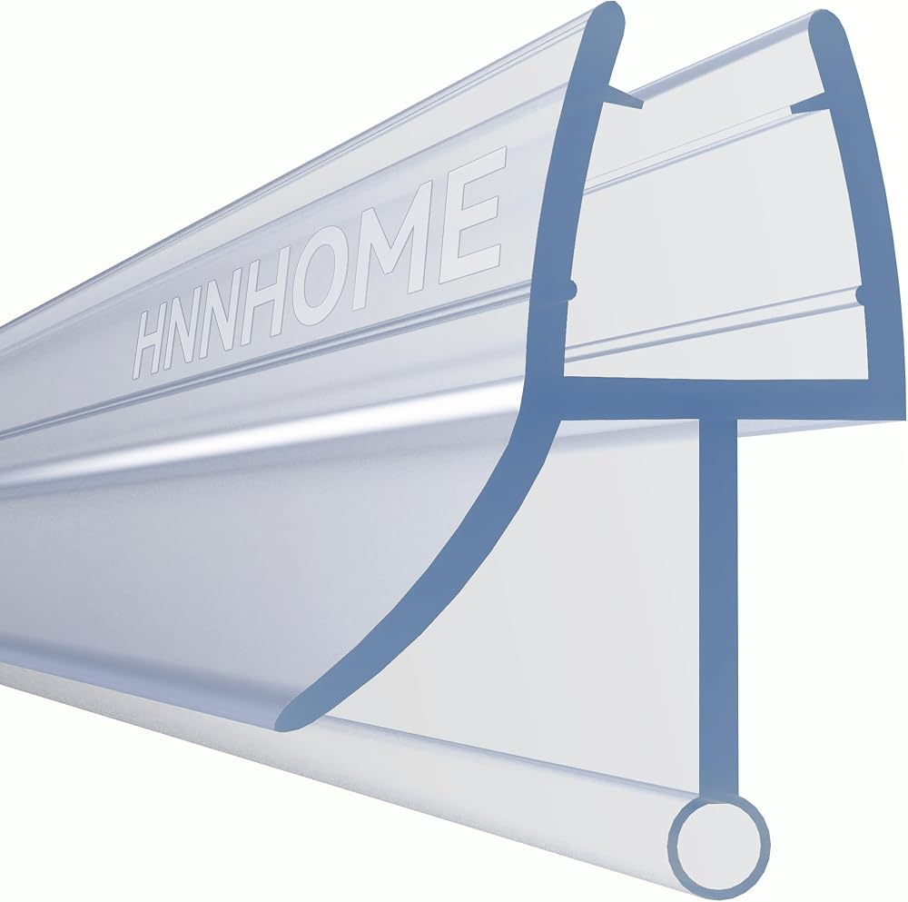 HNNHOME Rubber Plastic Shower Seal Strip 870mm for 4-6mm Glass Door Curved
