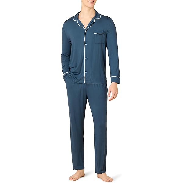 Izod Men's Pajama Set - Short Sleeve Jersey Top & Printed Pants Sleepwear