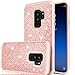 Samsung Galaxy S9 Plus Glitter Case for Girls Women (Not Fit S9),LeYi Bling Sparkly Cute [PC Silicone Leather] Dual Layer Heavy Duty Protective Phone Case for Galaxy S9 Plus/S9 + TP Rose Gold