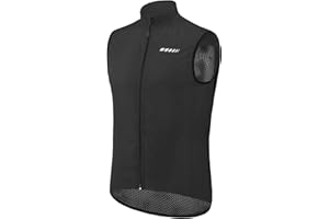 qualidyne Men's Windproof Cycling Vest – Lightweight Full-Zip Sleeveless Biking Jacket with Pockets for Cycling, Running