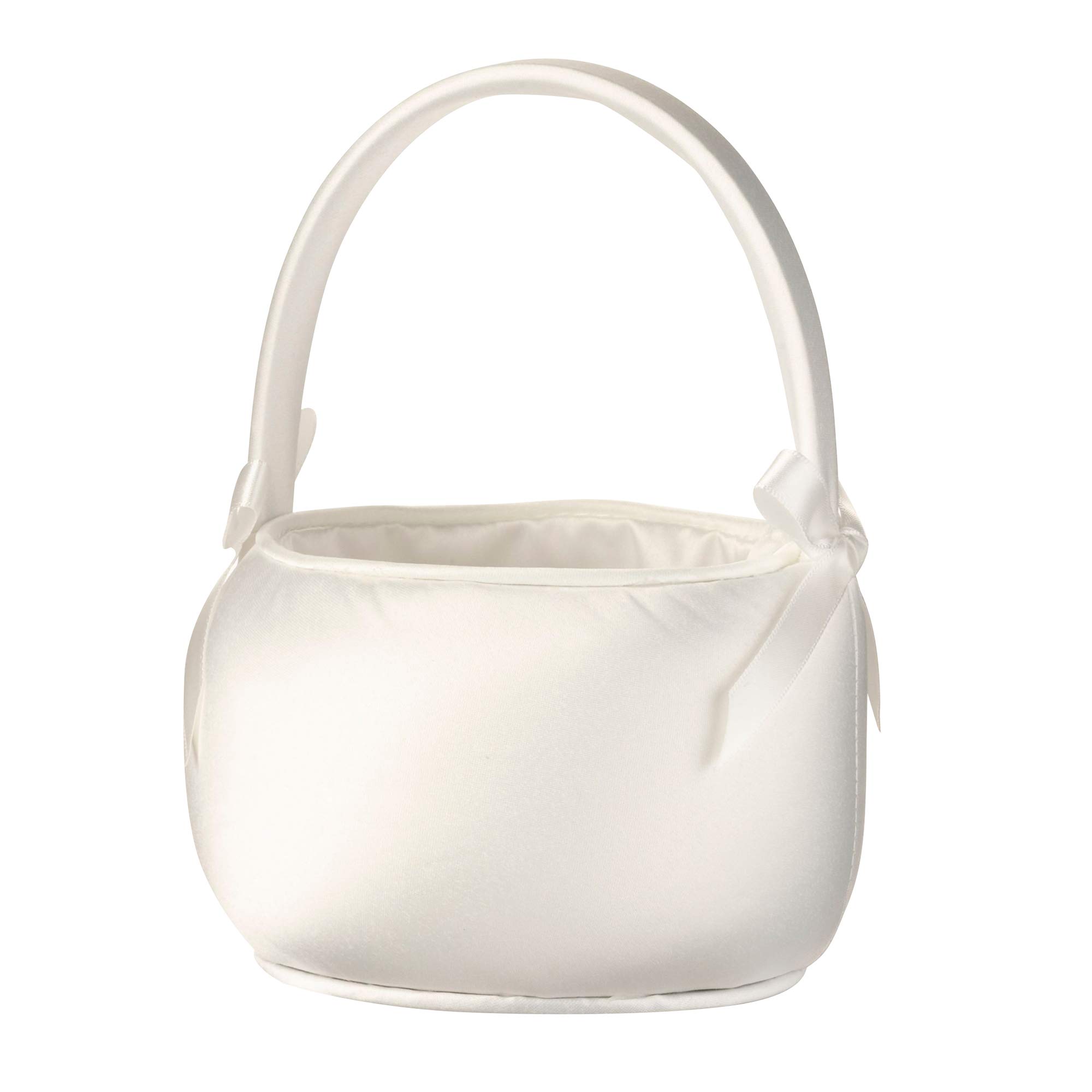 Photo 1 of Lillian Rose Off White Satin Flower Girl Basket, Off-White