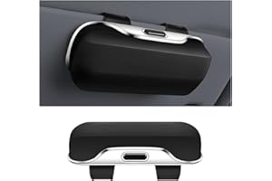 zipelo Sunglasses Holder for Car Sun Visor, Protective Automotive Eyeglasses Storage Case Hanger, Soft Vehicle Interior Glasses Organizer Box Accessories, Universal for SUV Sedan Truck (Black)