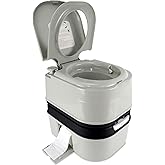 OPL5 Portable Toilet Camping, 6.4 Gallon 24L Piston Pump Flushable Travel Toilet with Level Indicator Anti-Leak Handle Water 