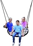 Web Riderz Outdoor Swing N' Spin- Safety rated to 600 lb, 39 inch diameter, Adjustable hanging ropes, Ready to hang and enjoy as a family