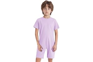 easyforever Kids Boys Girls Adaptive Clothing Special Needs Autism Sensory Jumpsuit Anti-strip Romper Short Leg Playsuit