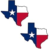 Black Diamond Art | Texas Shape State Flag Sticker | Vinyl Waterproof Stickers Decal of Lone Star (2" x 2" (2 Pack))