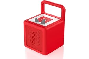 Rounkin Silicone Case for Toniebox Audio Player, Shockproof Anti-Slip Protective Cover for Toniebox Audio Player, Durable Soft Silicone Sleeve with Easy to Carry Handle (Red)