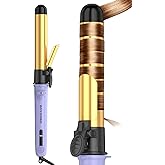 Rotating Curling Iron 1 1/4 Inch, Upgraded ZAVAREA Automatic Curling Iron with Extra-Long Barrel, Dual Voltage Self Curling Wand 1.25" Hair Curler