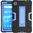 SOATUTO Case for Lenovo Tab M7 3rd gen Heavy-Duty Drop-Proof and Shock-Resistant Rugged Hybrid case Built-in Stand for Lenovo Tab M7 7.0 inch TB-7305F L X ; Lenovo m7 Tablet 3rd Gen (Black/Blue)