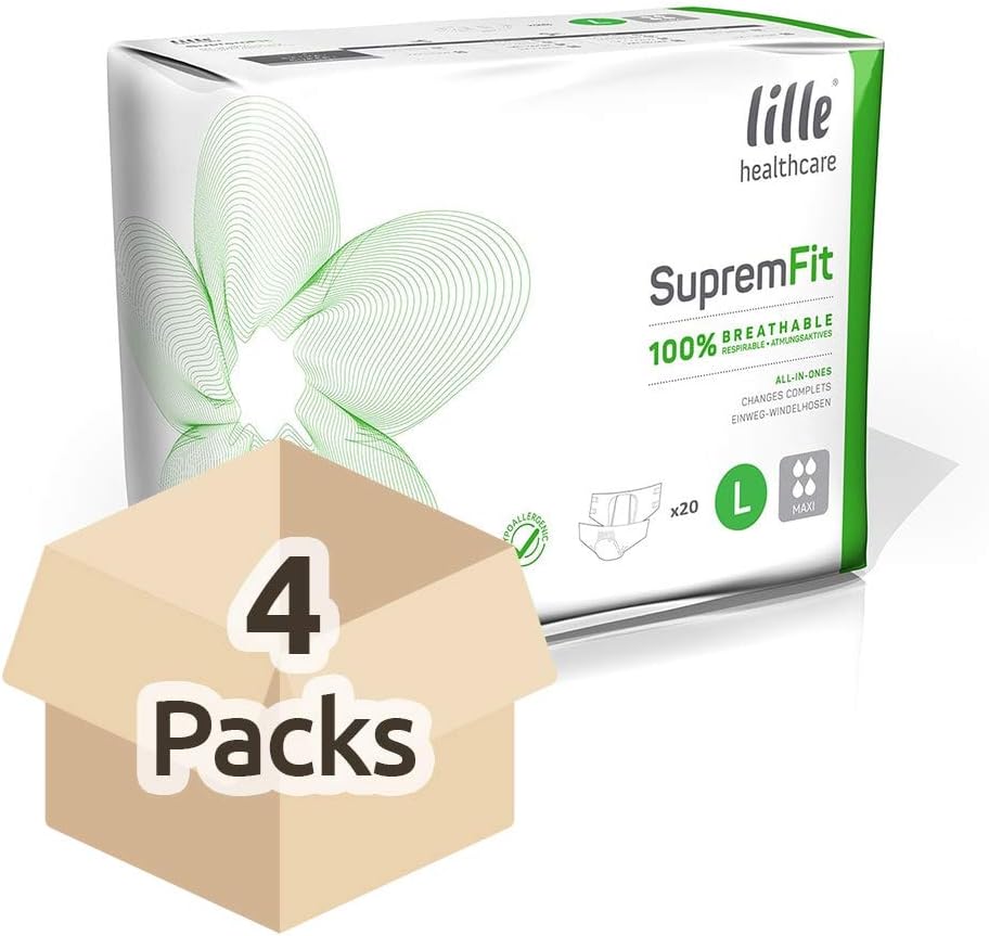 Lille Fit Suprem Breathable - Maxi Large 105-150cm Absorbency 3580ml - 20 Pieces - by Lille