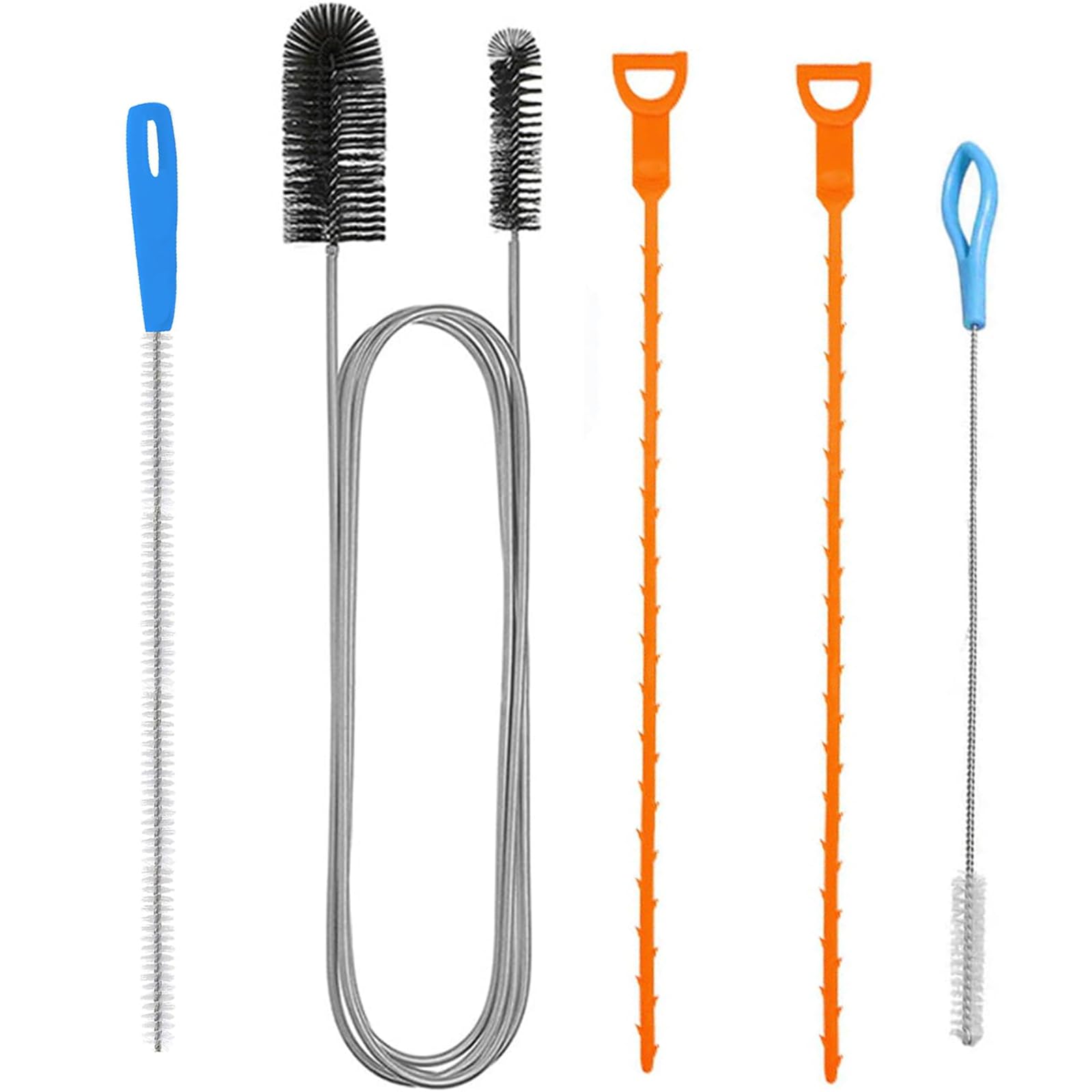 5 pcs Drain Unblocker and Cleaner Tool, Shower Drain Unblocker, Multifunctional Sink Unblocker Tool, Plumbing Unclogger Tool for Bathroom Shower Kitchen Plug Hole