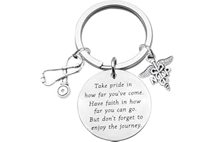 FUSTMW Nurse Practitioner Graduation Gift NP Keychain NP Charm Gift Medical Caduceus Grad Nursing Inspirational Gifts for NP