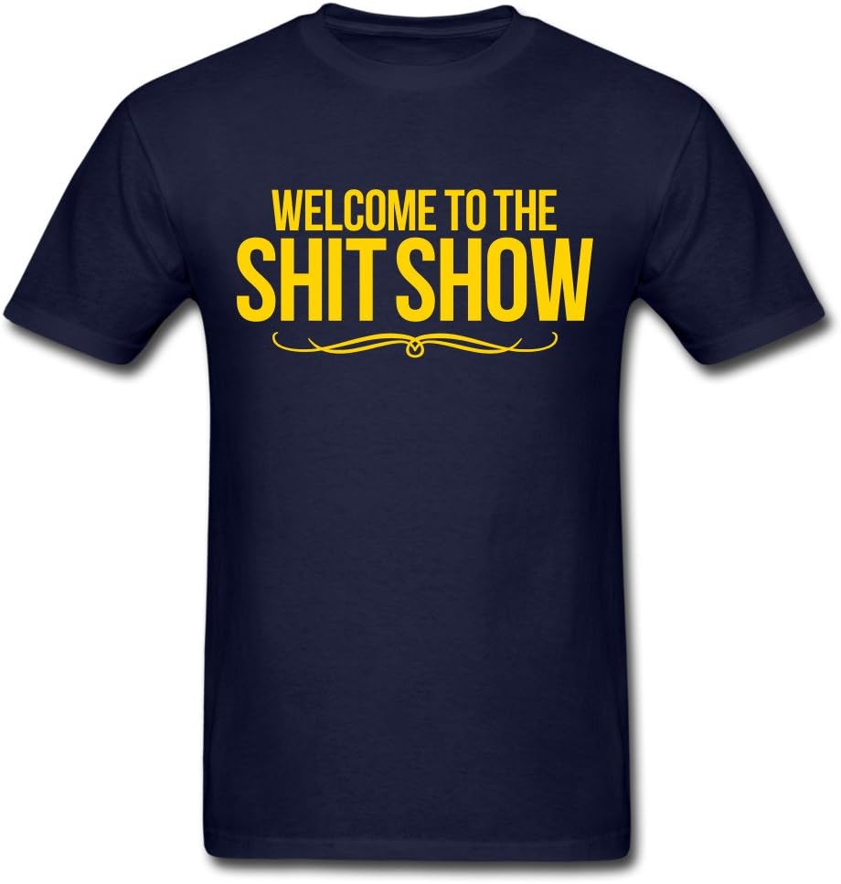 Motly Funny Men's T-Shirt Welcome to The Shit Show Navy