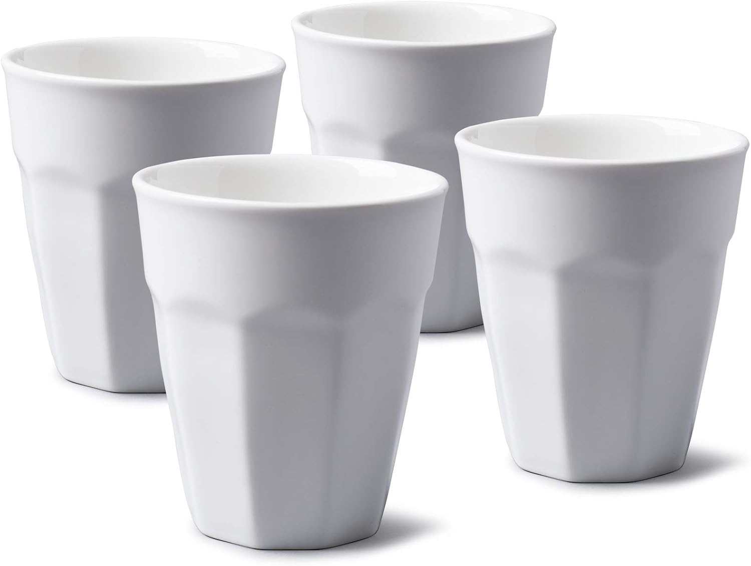 WM Bartleet & Sons 1750 TSET85 Traditional Set of 4 Stackable Porcelain Americana Design Coffee Cup, 300ml – White