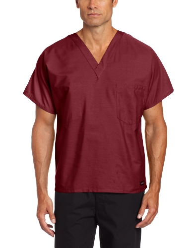 Landau Essentials Unisex Relaxed Fit 1-Pocket V-Neck Scrub Top 7502