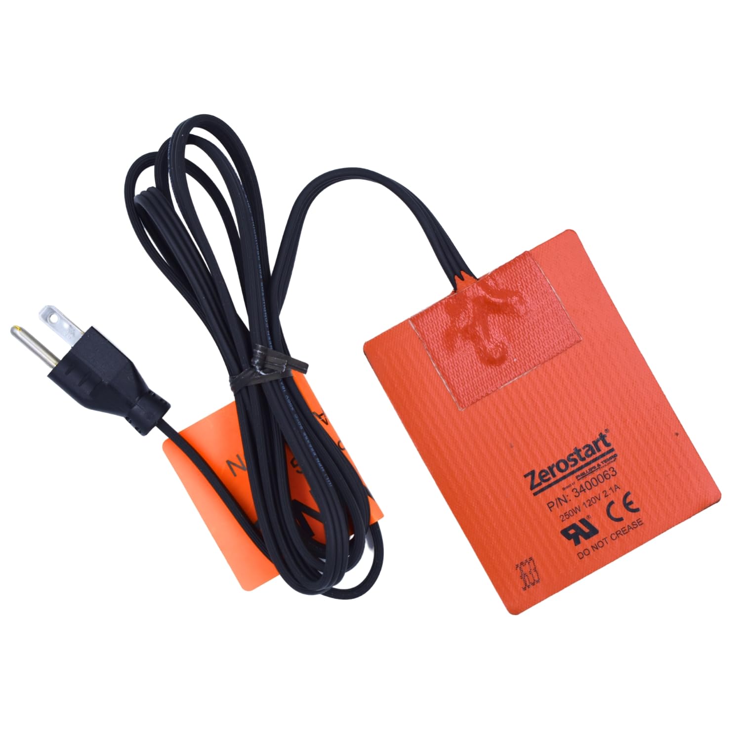 Photo 1 of Zerostart 3400063 Silicone Pad Heater Engine Oil, Transmission Fluid, Reservoir and Hydraulic Fluid Heater, 3½" x 4½" | 120 Volts | 250 Watts