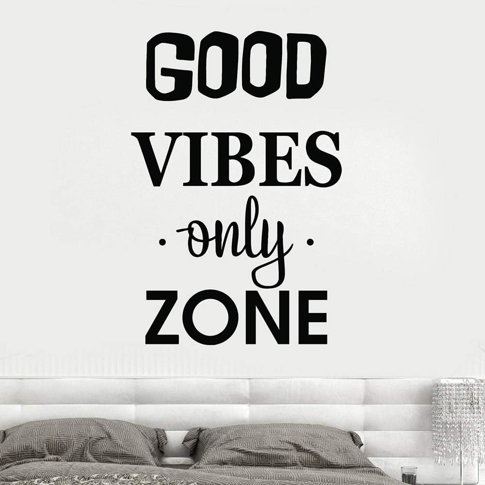 jiushivr Good Vibes Only Zone Wall Decal Quote Positive Room House Interior Vinyl Wall Stickers For Living Room Bedroom Decoration 42x62cm