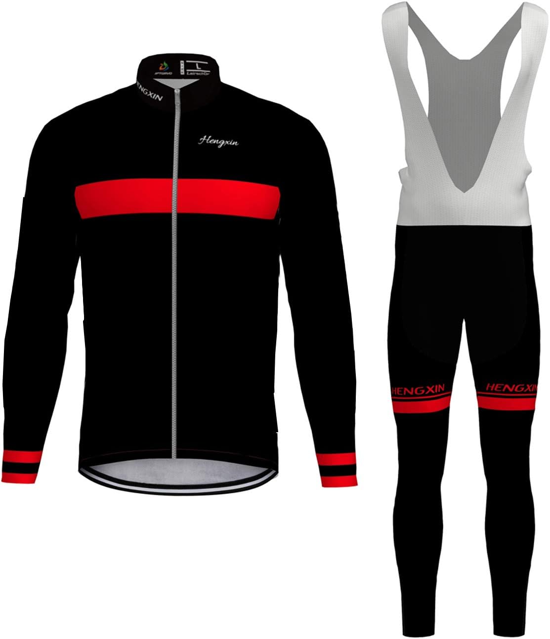 Hengxin Mens Classic Cycling Jersey Race fit with 9D Gel Padded Bib Shorts Cycling Combo set