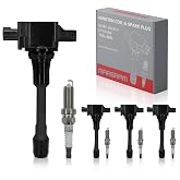 Marsram Ignition Coil UF549 Spark Plug Fit for 2007-2015 Nissan Altima 2.5L | Spark Plug 9029 Fit for 2007-2012 Nissan Sentra 2.5L, 2009-2012 Sentra 2.0L, 2013-2019 Sentra 1.8L, 2007-2011 Versa 1.8L 4Pcs