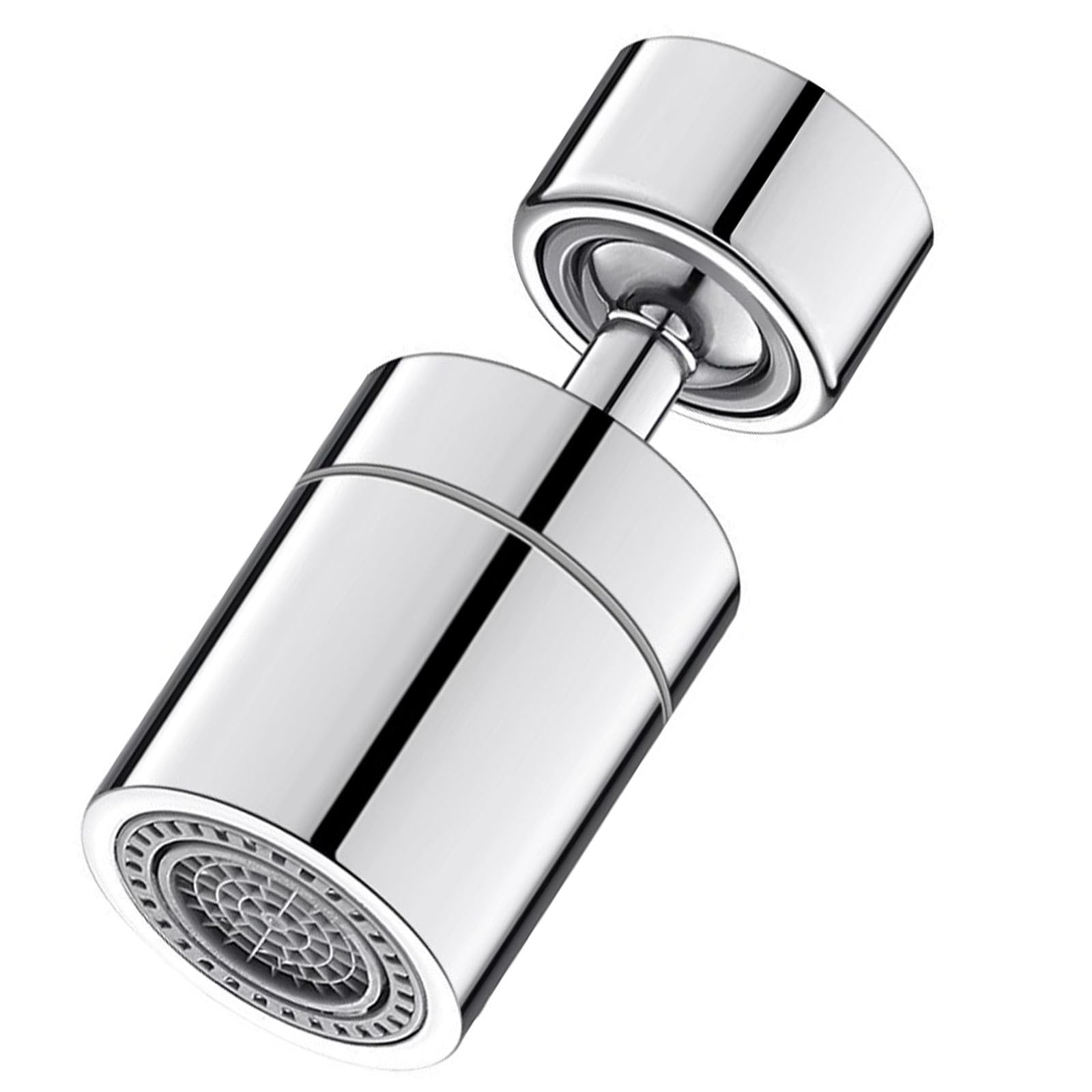 Kitchen Sink Faucet Aerator Solid Brass 80-Degree Big Angle Swivel Faucet Aerator Dual-Function 2 Sprayer Kitchen Faucet Attachment Swivel Sprayer- 360-Degree Swivel- Polished Chrome(FM22)