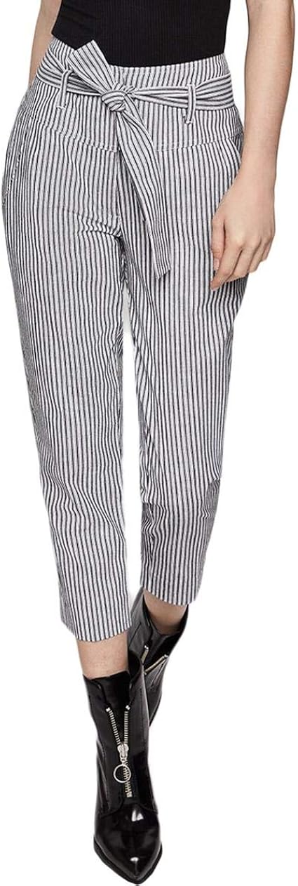 BCBGeneration Womens Striped Tapered Cropped Pants at Amazon Womenâs Clothing store