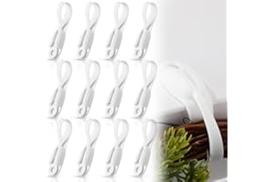 Fiada 12 Pcs Christmas Garland Hanger for Mantle Cord Bundlers Cord Organizer for Appliances, Self Adhesive Kitchen Sticky Silicone Holder Organizer for Christmas Wreath Fireplace(White)