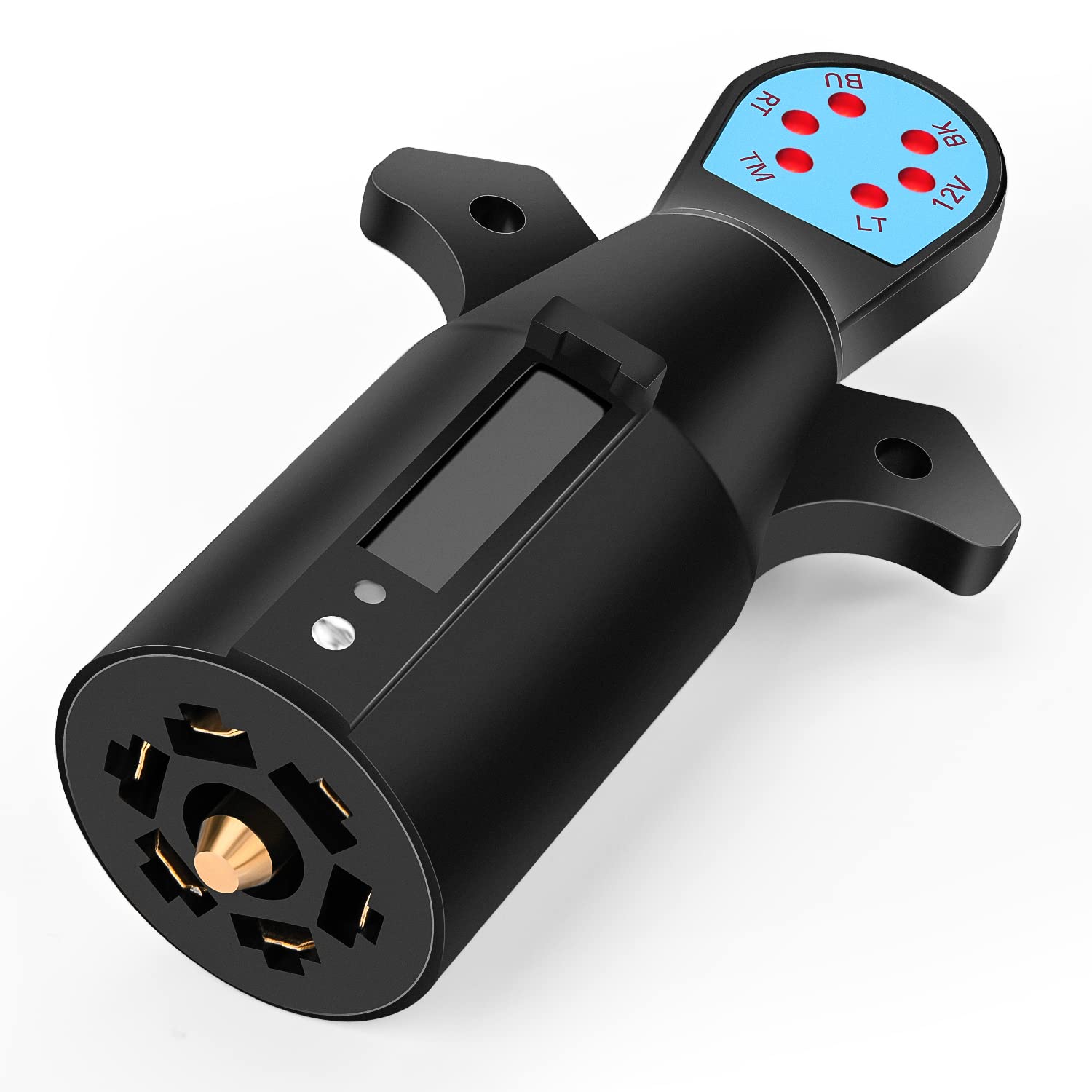 Photo 1 of Nilight 7 Pin Male Trailer Round RV Blade Connector Socket 7 Pole Plug Heavy Duty 7 Way Vehicle Side Replacement 6-24V for Tow Hitch Car Boat Truck