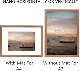 Scholar Tree Brown Wooden Picture Frame A3 with Mat Set of 3 Mount for A4 Wall view 5
