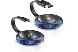 AIMIBO USB C Wireless Transmitter and HDMI Receiver 4K, 2.4/5G HDMI Wireless Extender 165FT/50M, Cast Video and Audio from Laptop, MacBook, Surface, i-Pad, i-Phone 15/16 to Monitor, Projector, HDTV