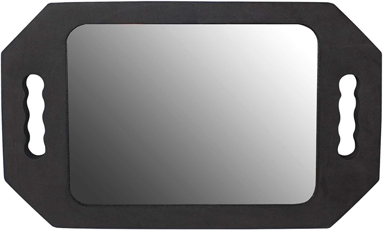 Street Hairdressing Beauty Salon Mirror, (40.5×26cm) With Twin Handle Black