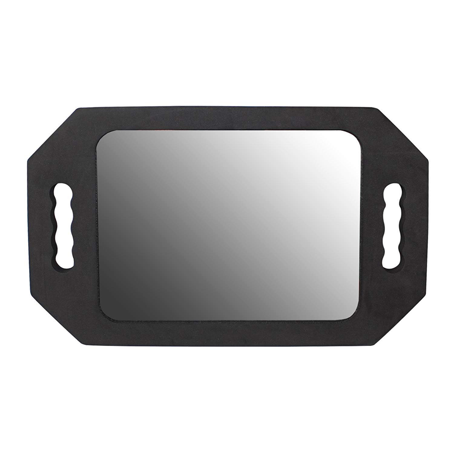Street Hairdressing Beauty Salon Mirror, (40.5×26cm) With Twin Handle Black - Professional Hairdressing Salon Mirror with Twin Handle - Easy to Carry & Hold Mirror for Cutting & make up