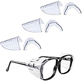 Korty 3/6/10 Pairs Eye Glasses Side Shields, Flexible Slip on Side Shields for Safety Glasses Fits Small to Medium