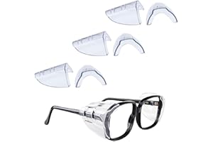 Korty 3/6/10 Pairs Eye Glasses Side Shields, Flexible Slip on Side Shields for Safety Glasses Fits Small to Medium