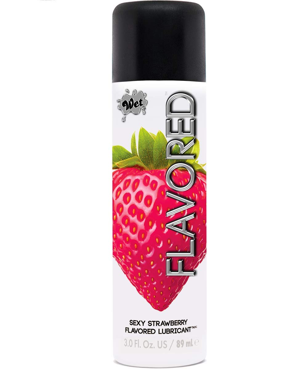Wet Strawberry Flavored Lube - Water Based Edible Lubricant, 3.0 Ounce