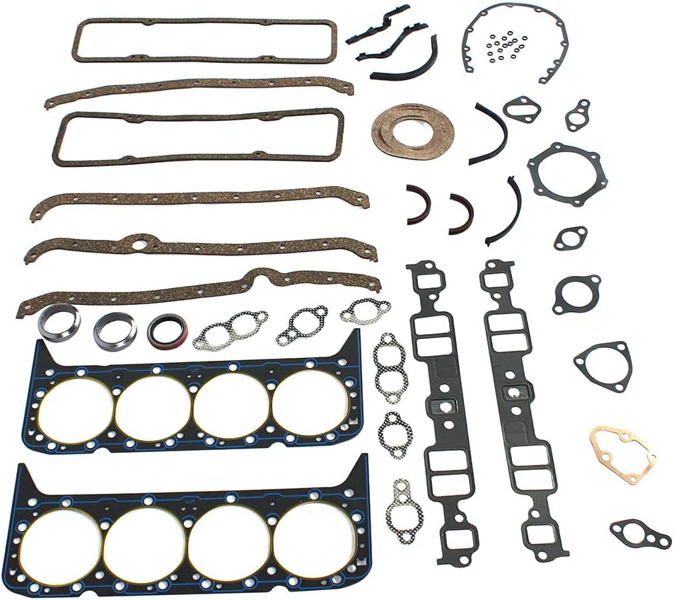Voupuoda Gasket Seal Set Fit for Chevy 327 283 307 350 383 V8 Engines Complete Overhaul Head Intake Exhaust