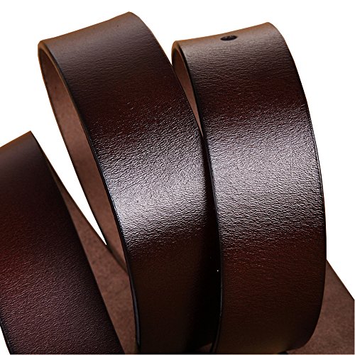 JingHao pin buckle Mens Belts Genuine Leather Casual Belt Size S-6XL (4XL 46"-48" Length 135cm, Chocolate)