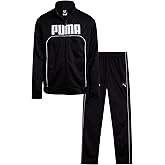 PUMA Boys Pants Set - 2 Piece Tricot Athletic Zip Up Jacket Sweatshirt and Active Jogger Pants - Boys Activewear Set (8-16)