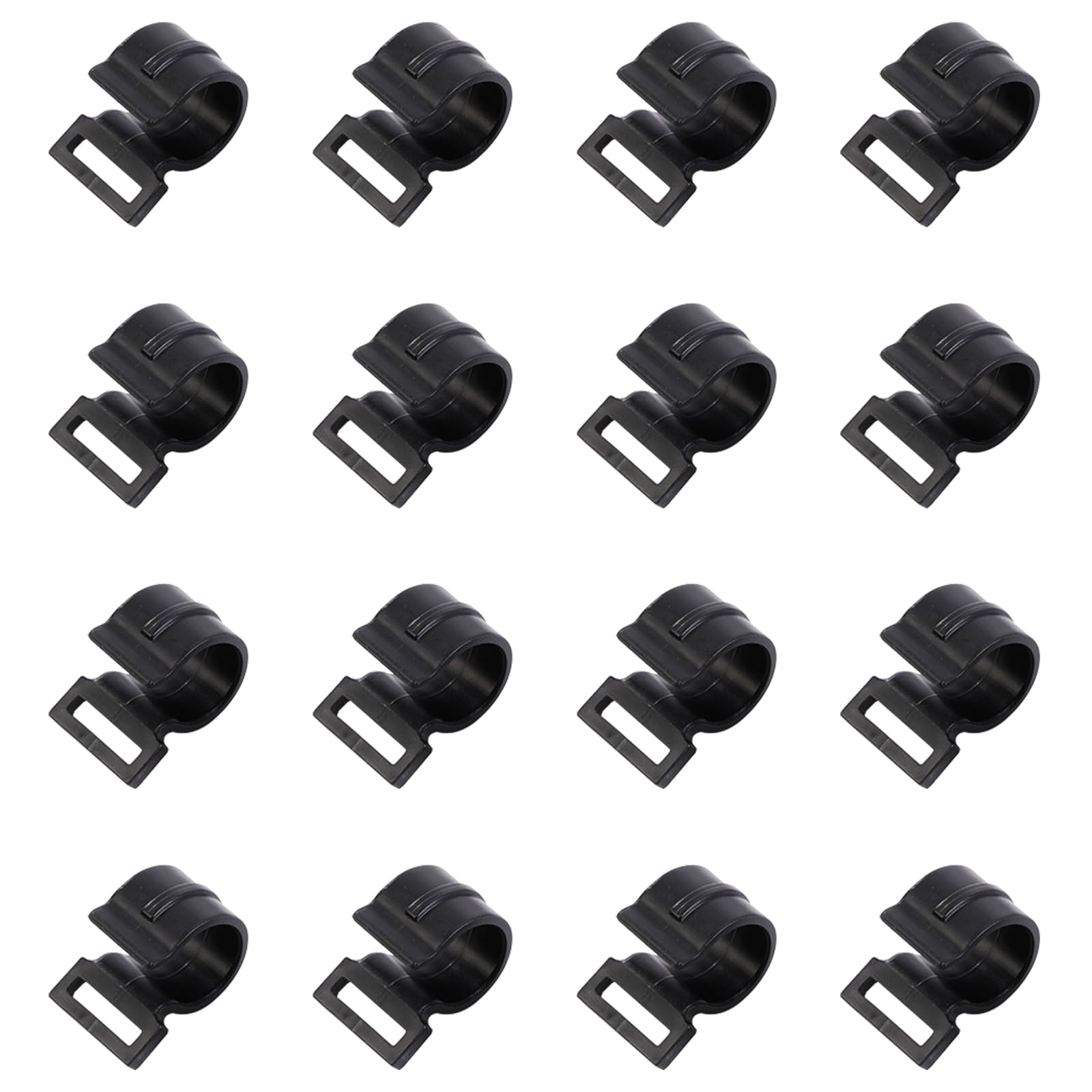 20 Pcs Tent Pole Clips, Plastic C Clamps for Tent Cover Fasteners, Black, Inner diameter 17 mm